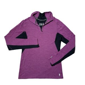 Smartwool Merino Sport 250 Quarter Zip Long Sleeve Purple Top Size S